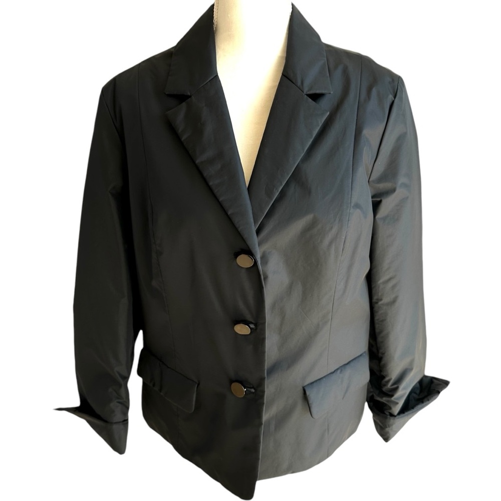 Talbots Petites Black Polyester Filled Blazer Jacket Size PM